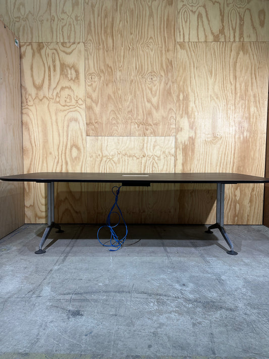 Black Boardroom table with built in powerboard