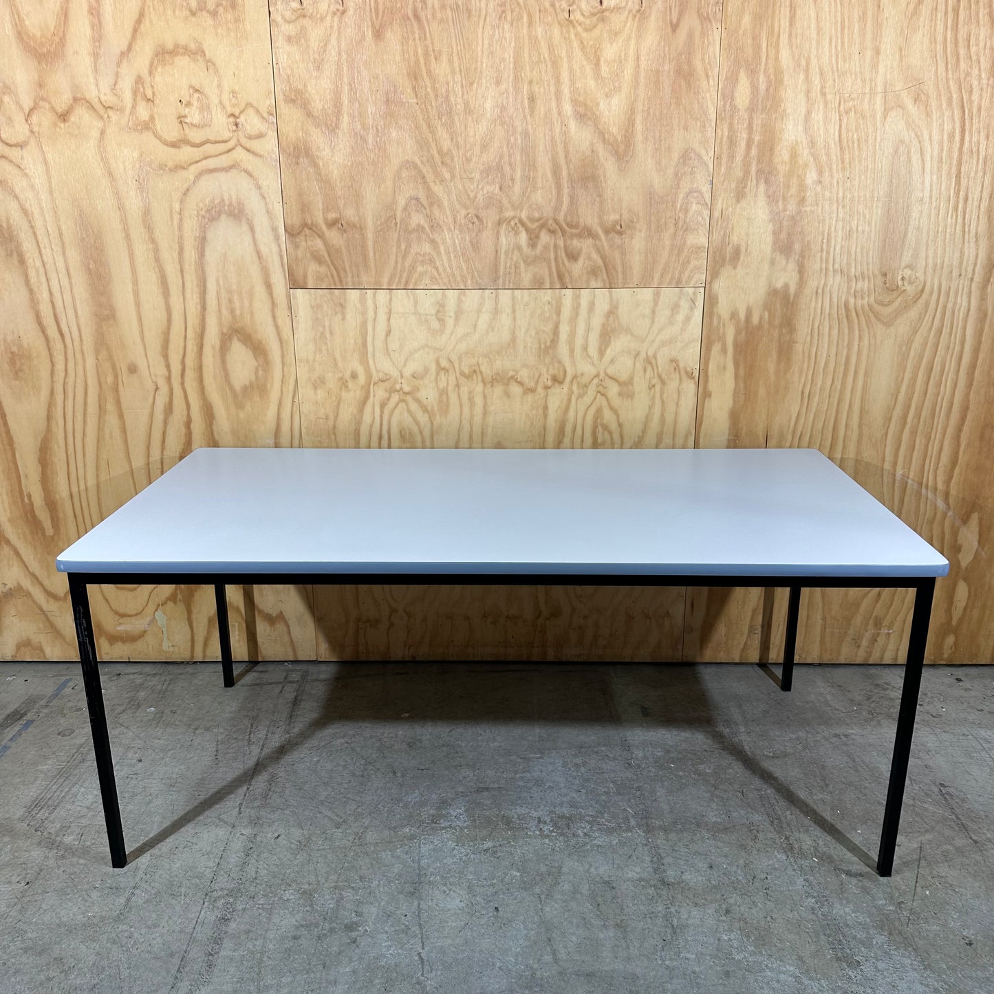 Grey Melamine Office Table with Rounded Edges
