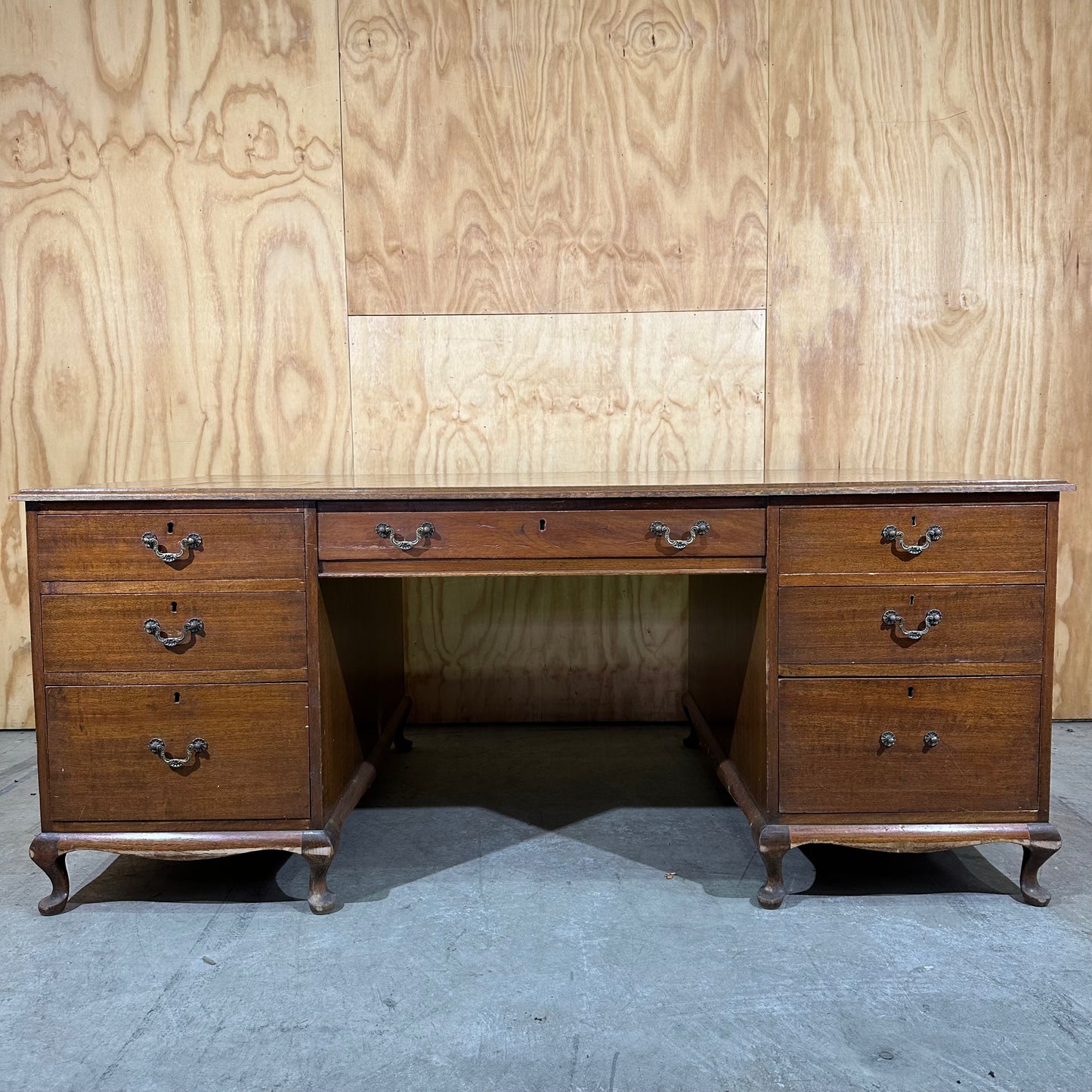 Vintage Twin Pedestal Executive Desk