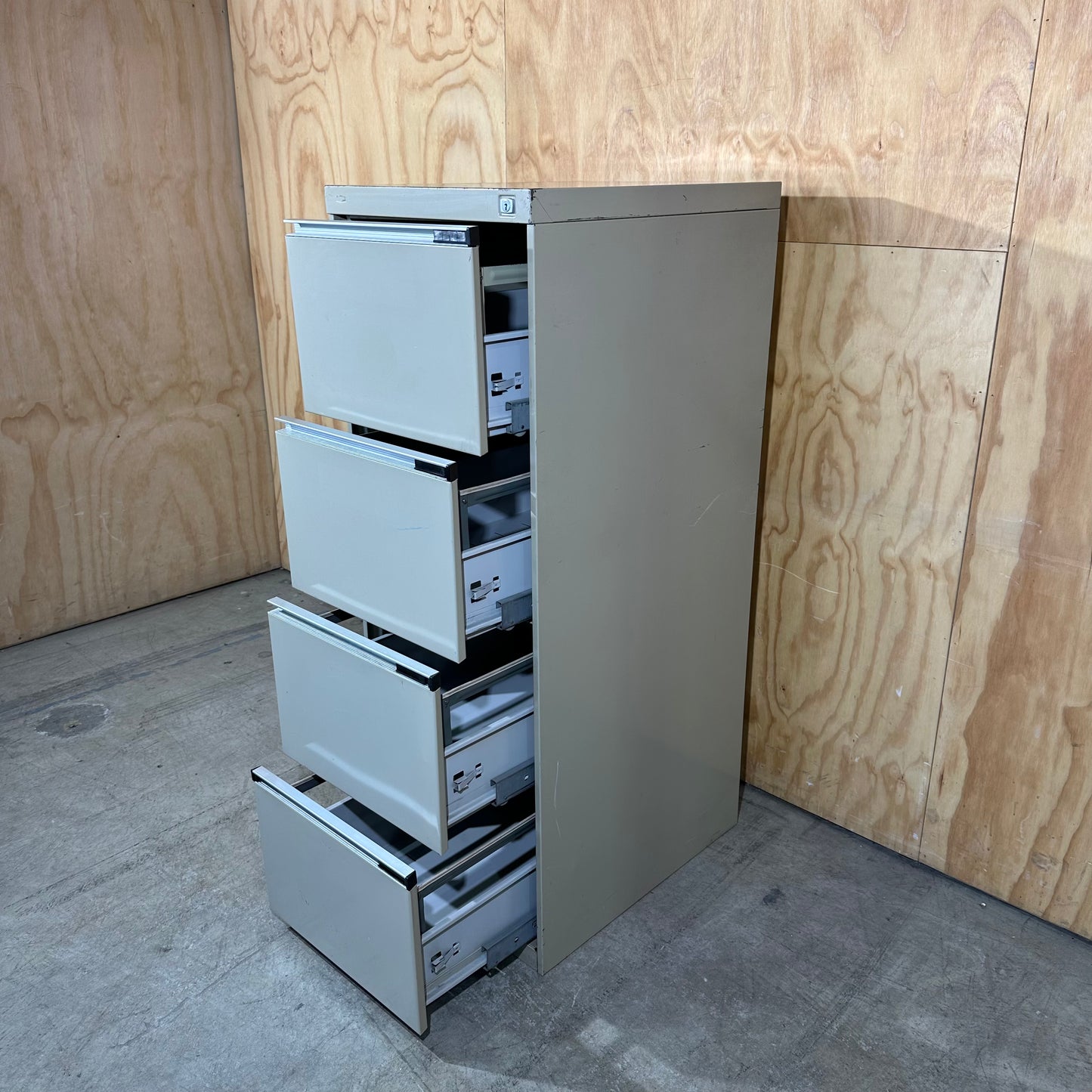 Beige 4-Drawer Filing Cabinet