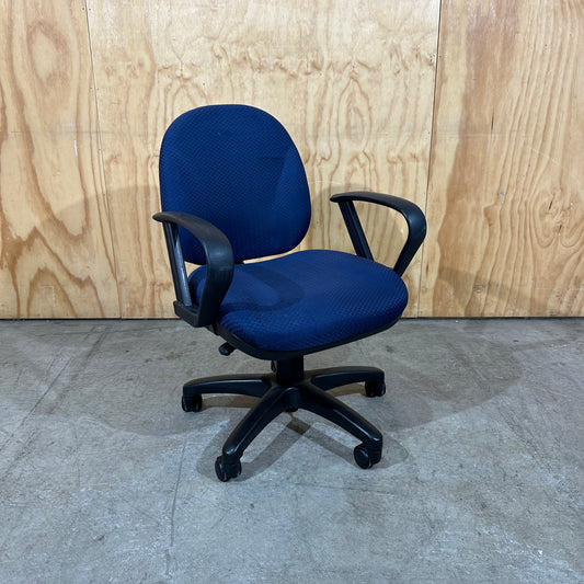 Blue Patterned Task Chair with Arms