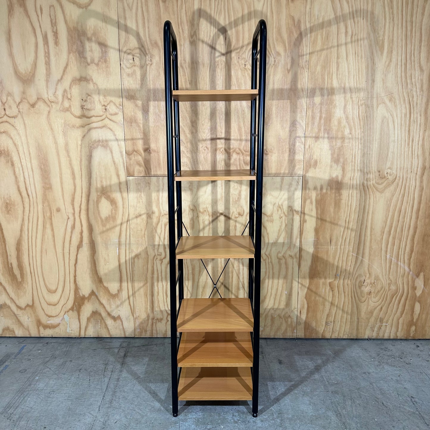 Axel Black Metal and Timber Shelving Unit