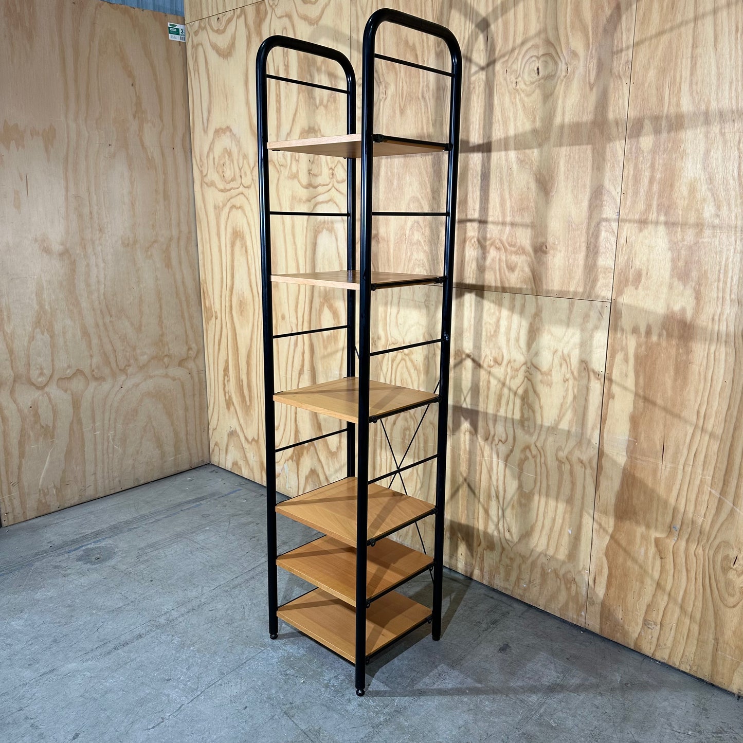 Axel Black Metal and Timber Shelving Unit