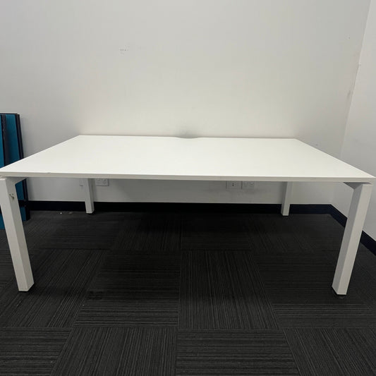 White Desk with cable management