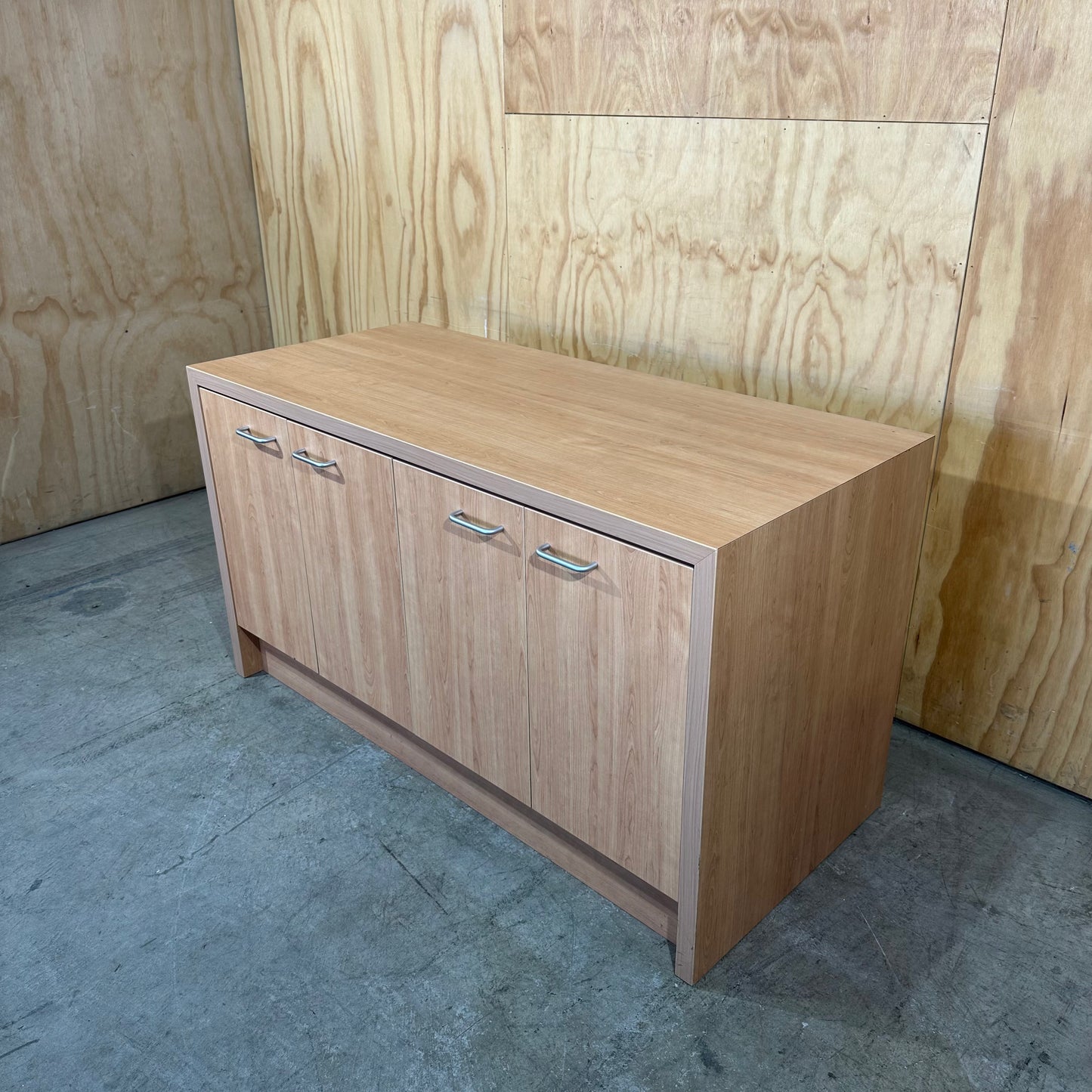 Modern Two-Door Wooden Veneer Credenza