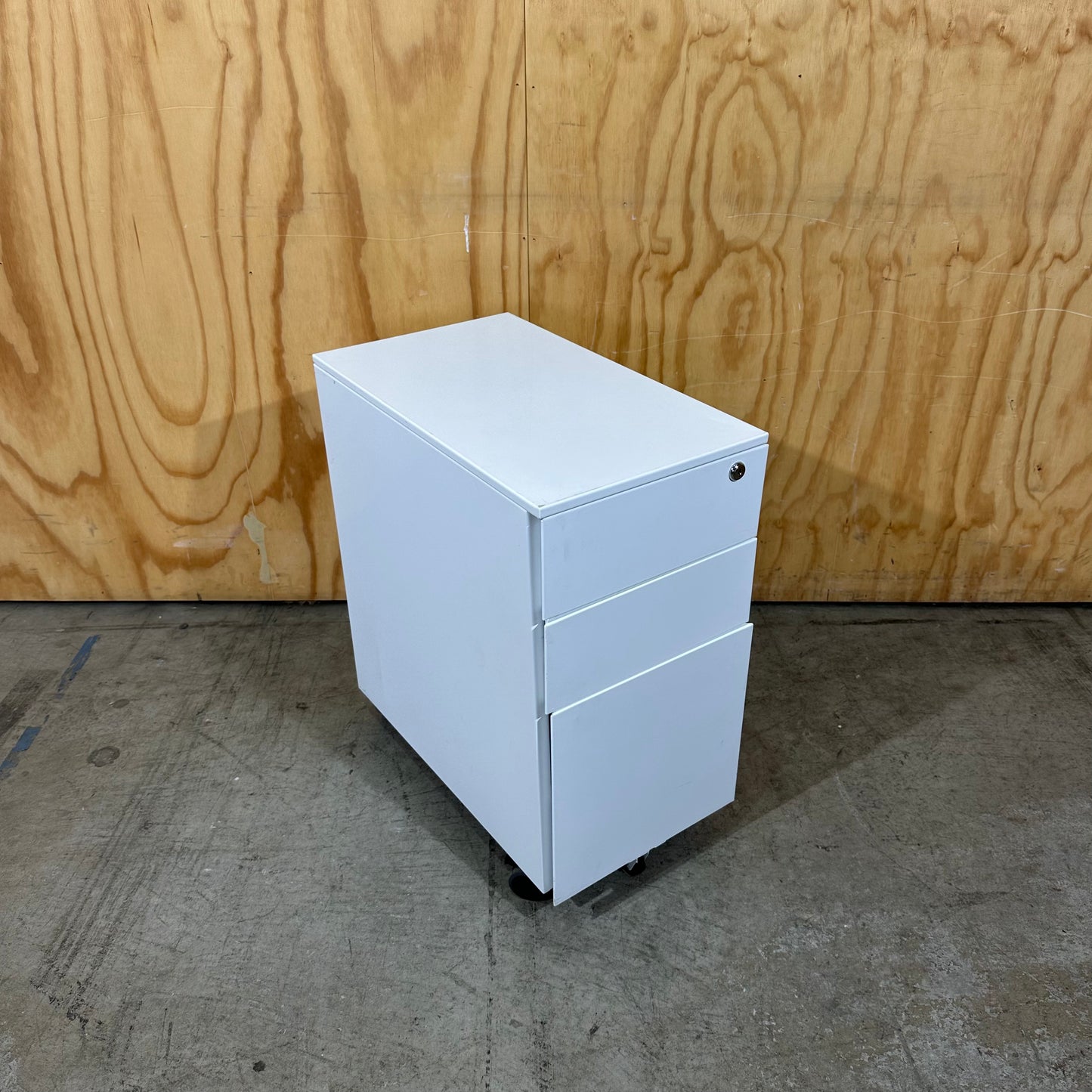 Slimline White 3-Drawer Pedestal