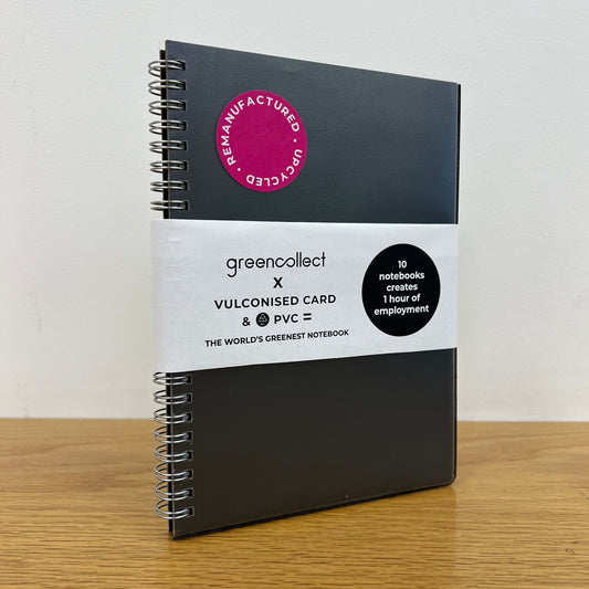 Green Collect Black PVC Upcycled Notebook A5