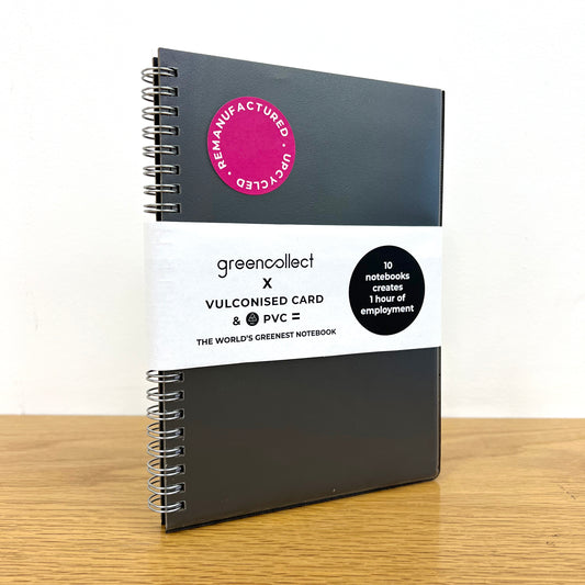 Green Collect Black PVC Upcycled Notebook A5