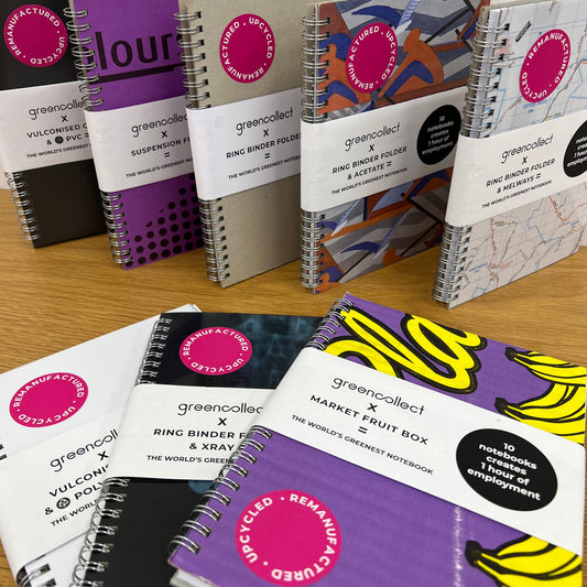 Green Collect Market Fruit Box Upcycled Notebook A5