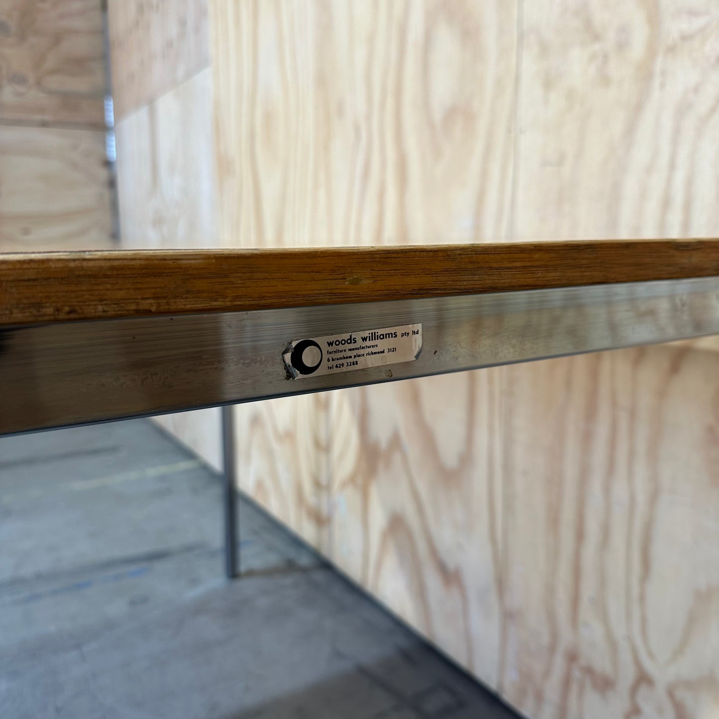 Industrial Mid-Century Style Timber Veneer Dining Table