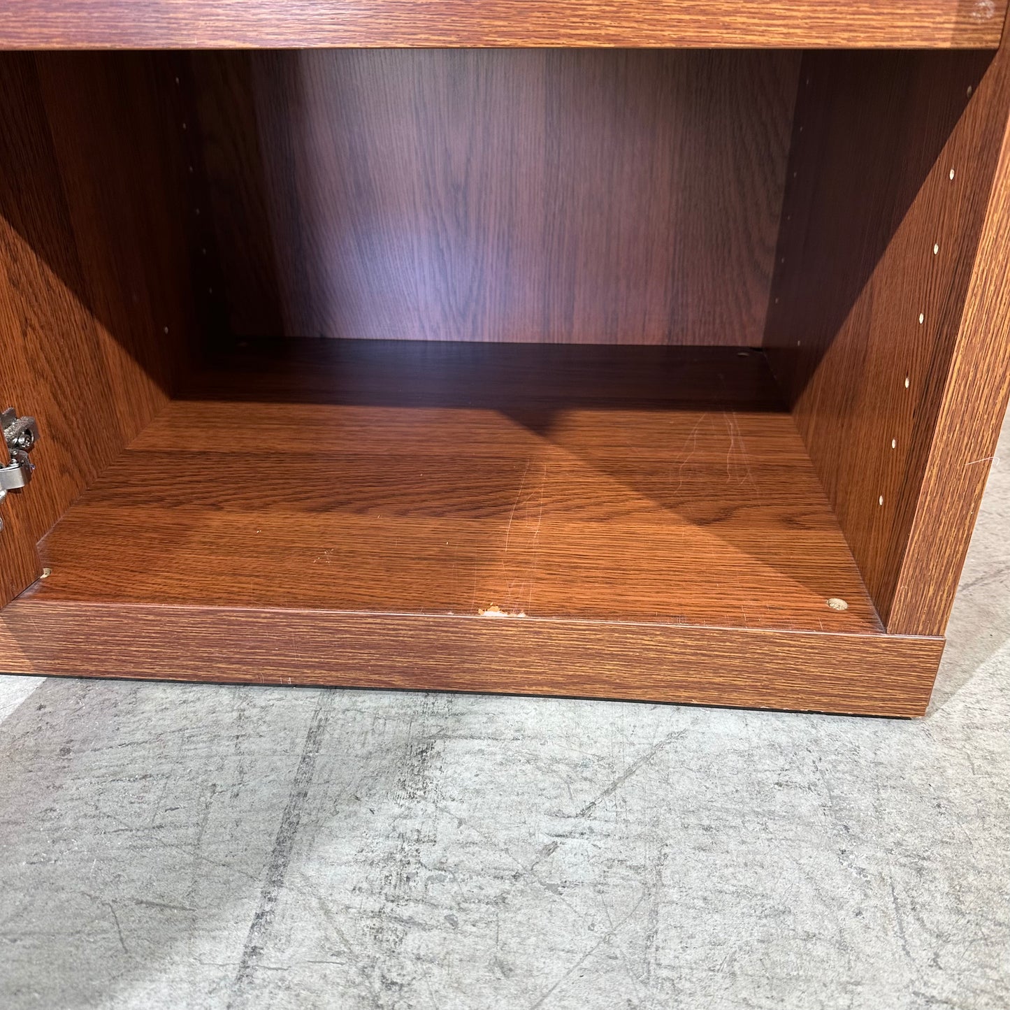 Dark Wood Veneer Shelving/Storage Unit