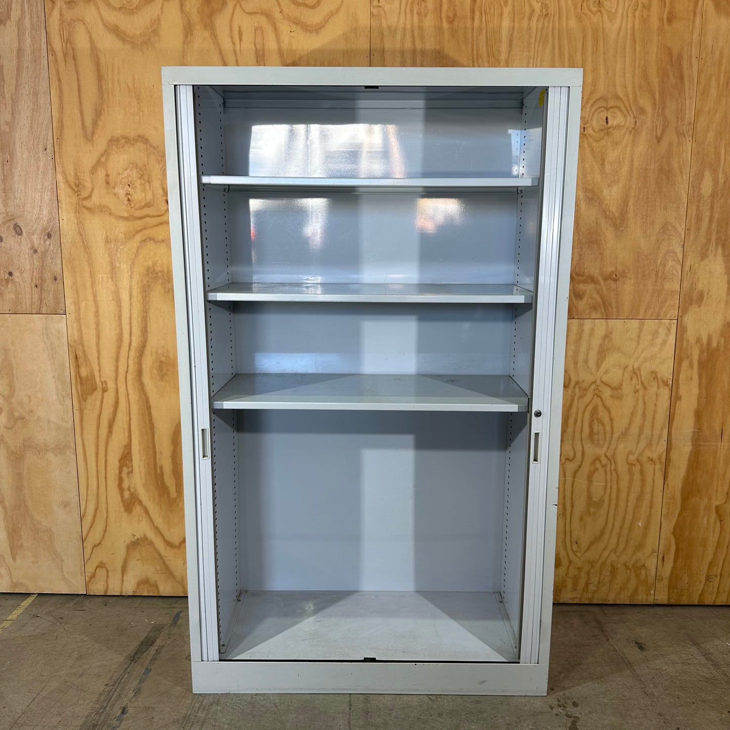 Large Grey Tambour Storage Unit