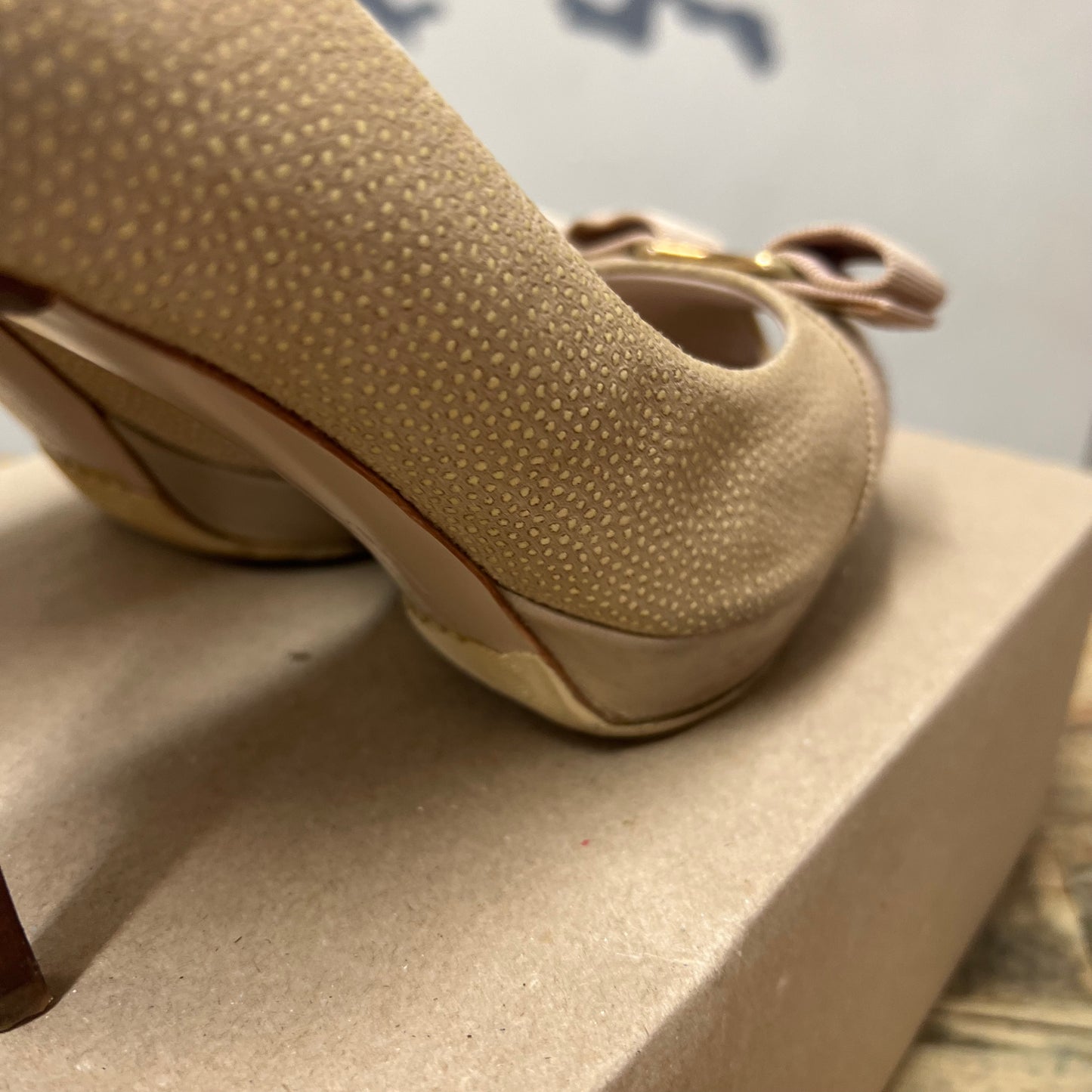 Salvatore Ferragamo Vara Bow Peep Toe Pumps