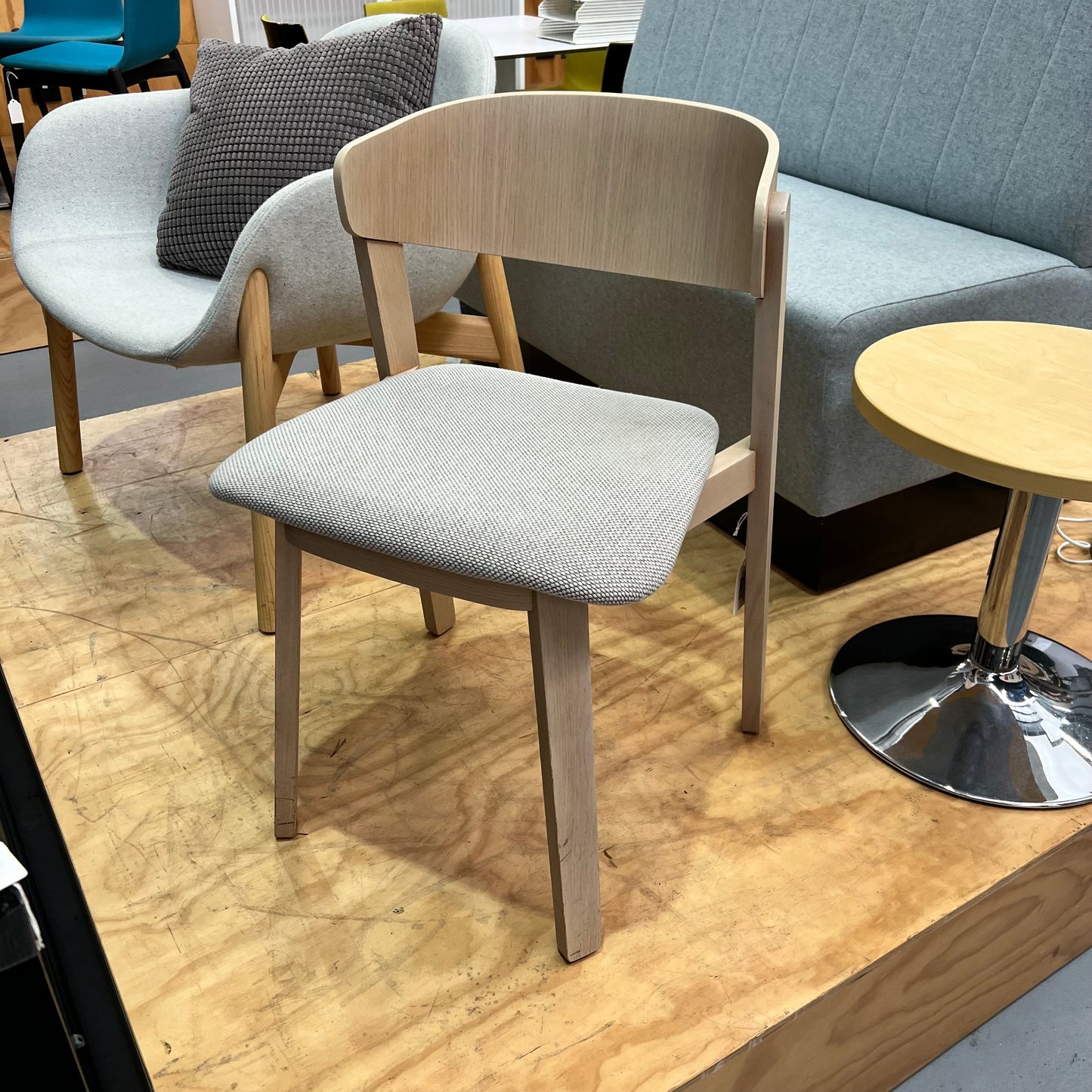 Fornasarig Wolfgang Wood Chair with Upholstered Seat