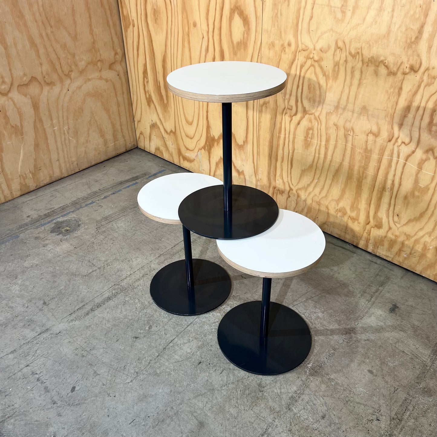 Small Round Side Table with Exposed Plywood Edge