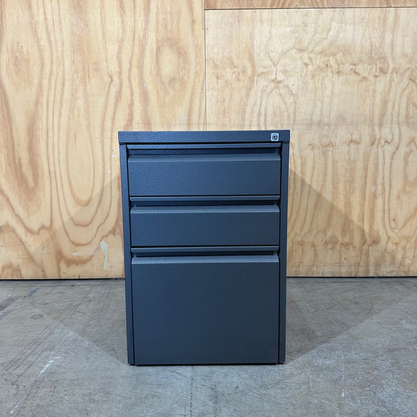 Dark Grey Metal 3 Drawer Pedestal