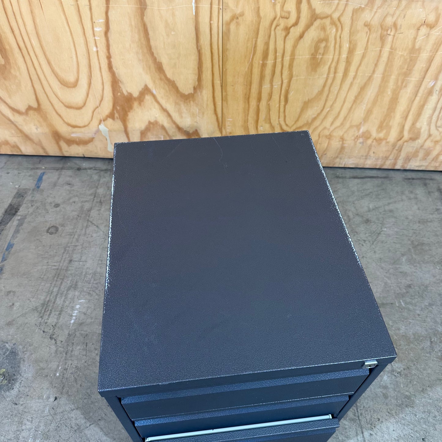 Dark Grey Metal 3 Drawer Pedestal