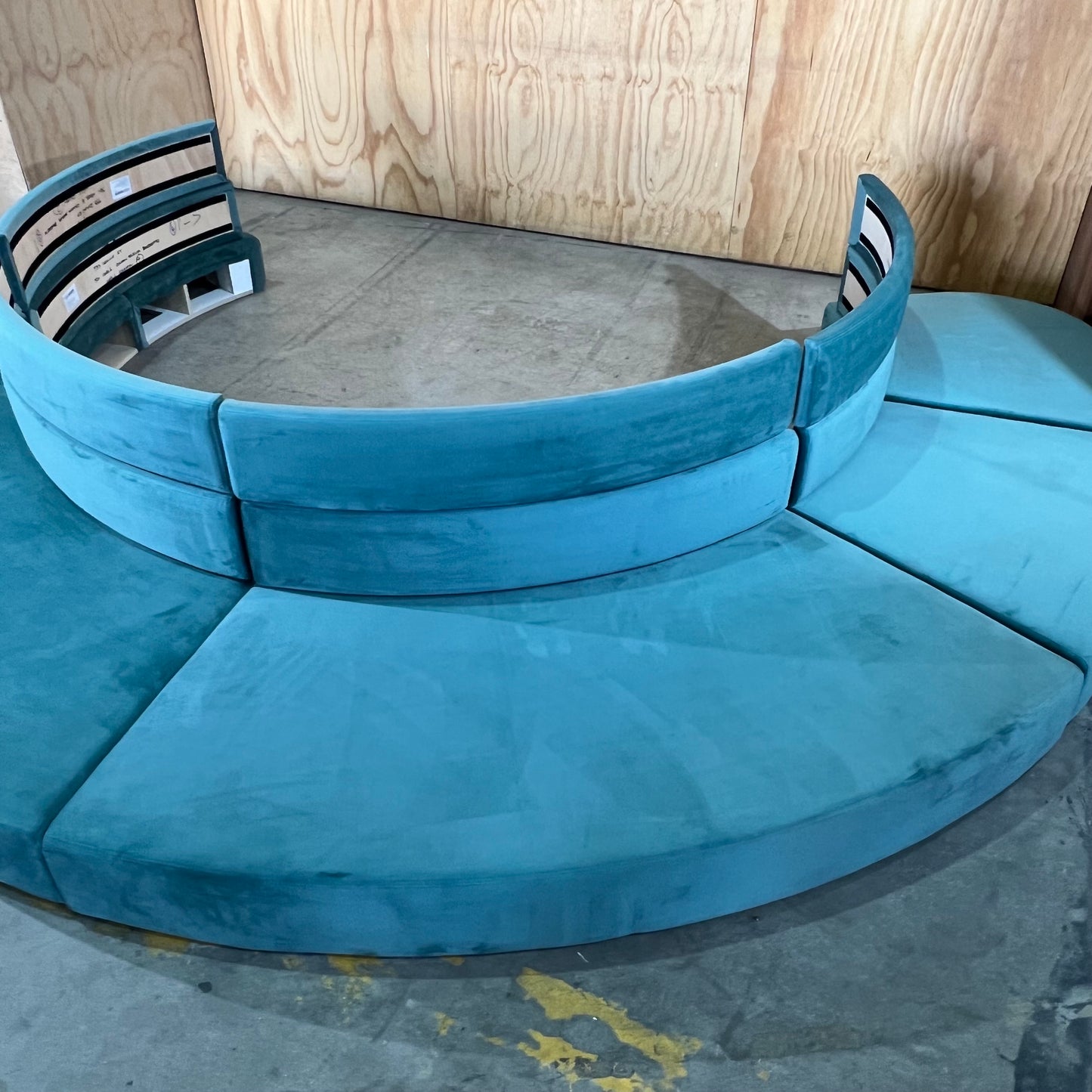 Custom Teal Upholstered Modular Seating Cushions
