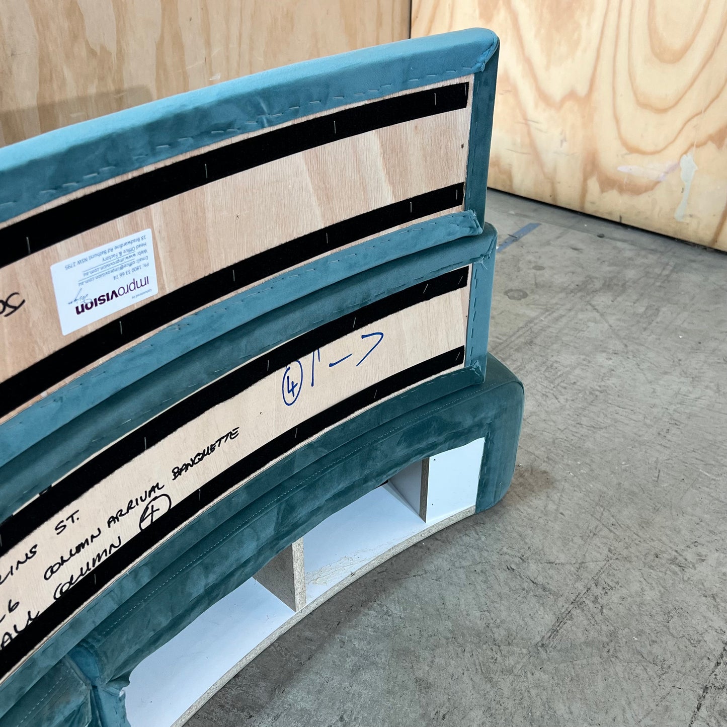 Custom Teal Upholstered Modular Seating Cushions