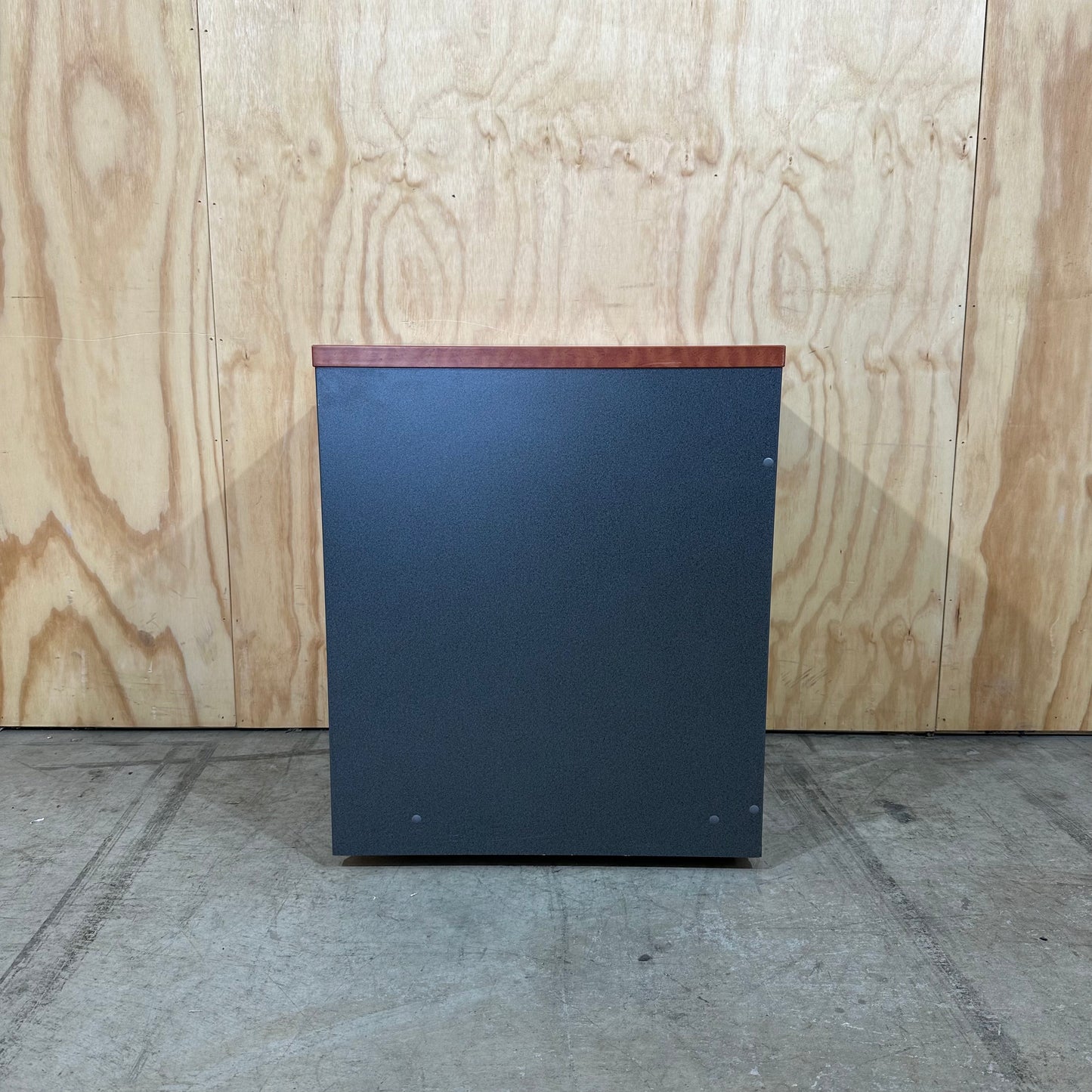 Oak veneer and charcoal 3 drawer pedestal
