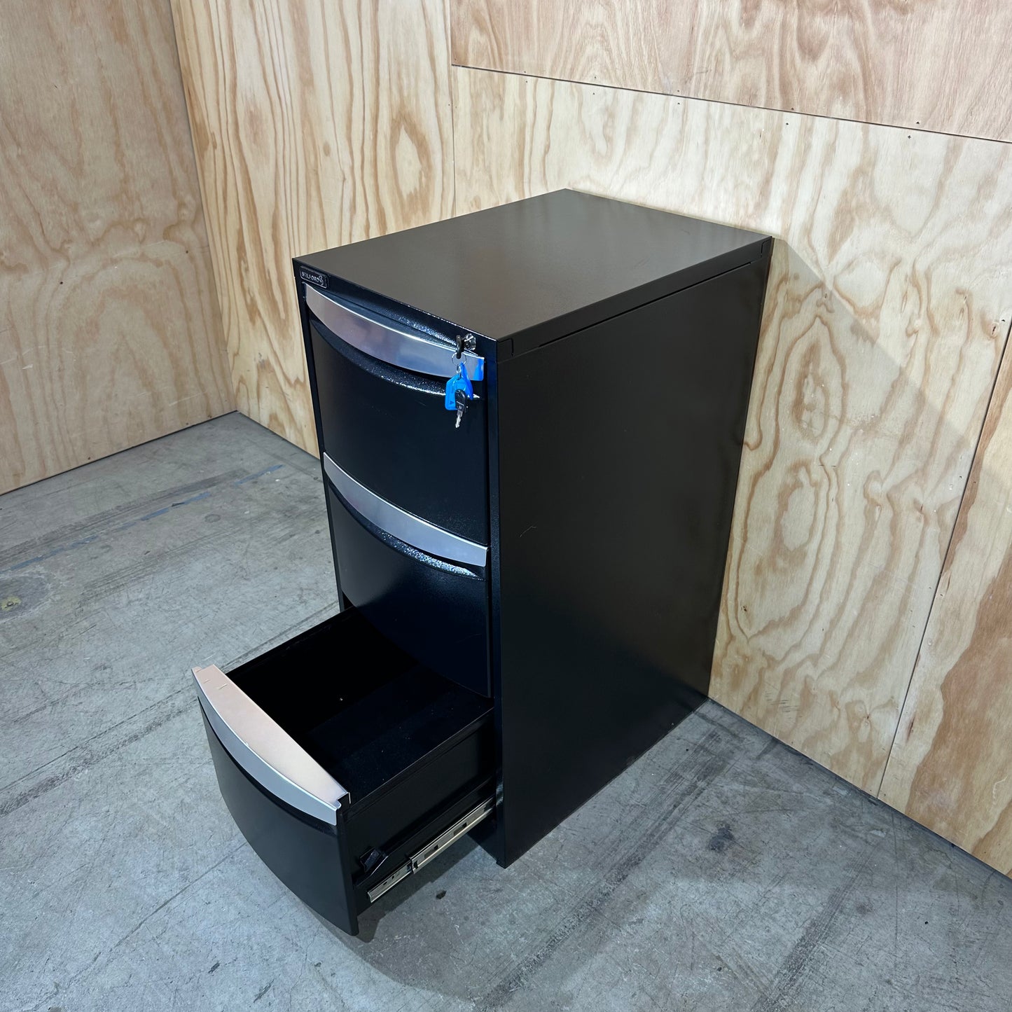 Stilford filing cabinet black three drawers