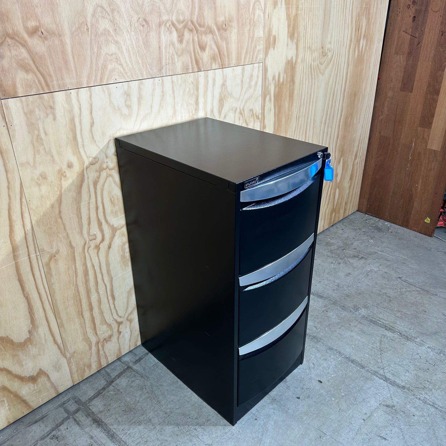 Stilford filing cabinet black three drawers