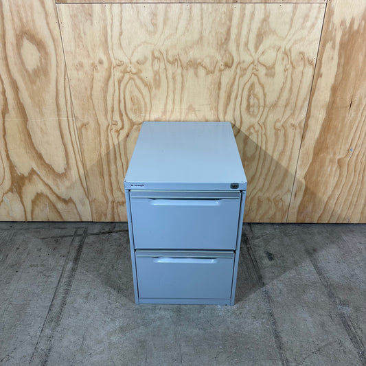 Hi-Strength two drawer filing cabinet in grey