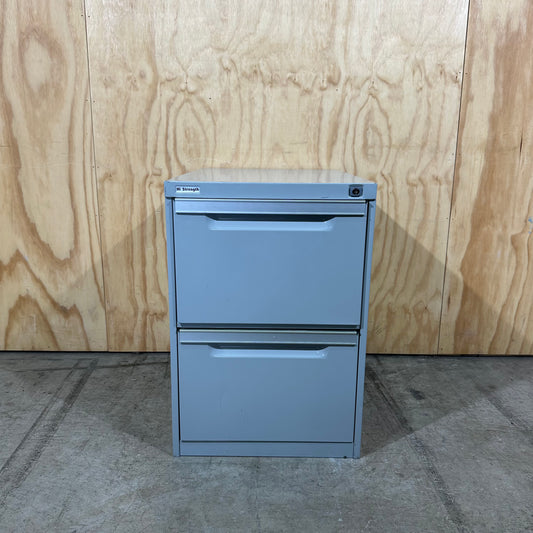 Hi-Strength two drawer filing cabinet in grey