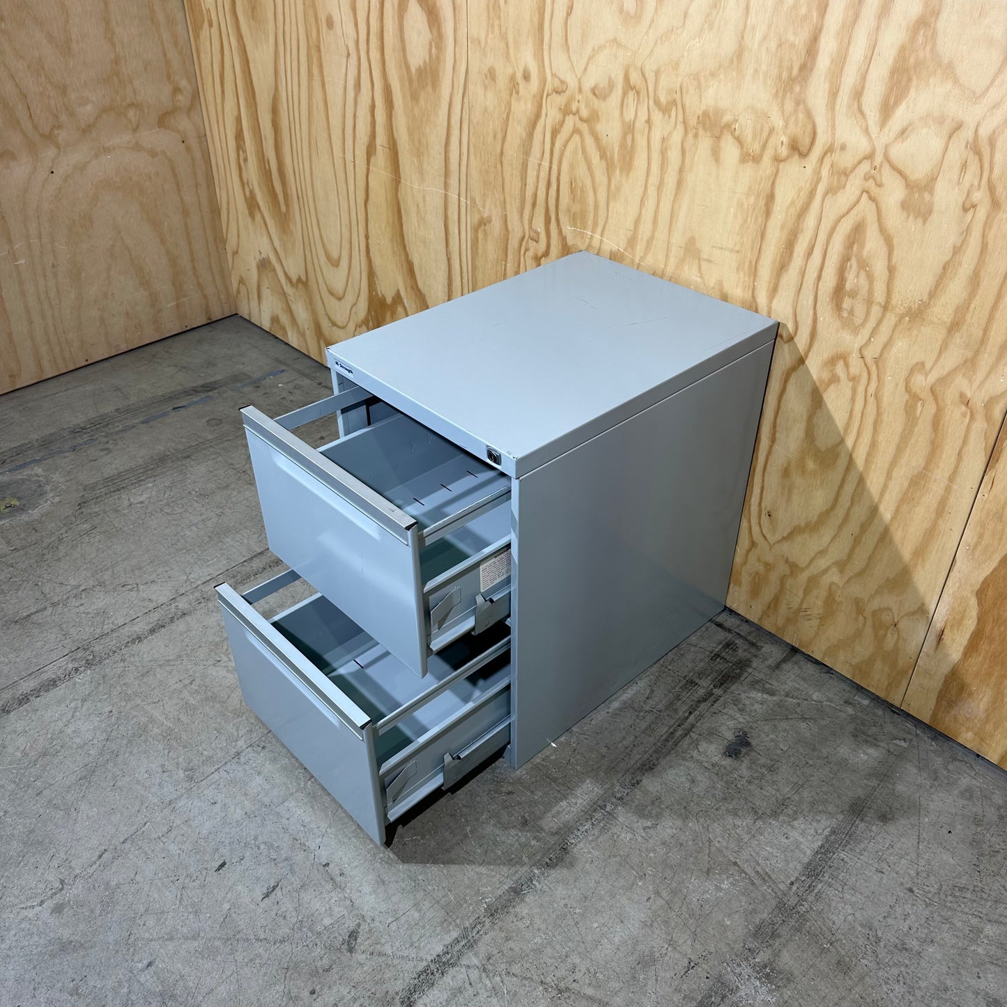 Hi-Strength two drawer filing cabinet in grey