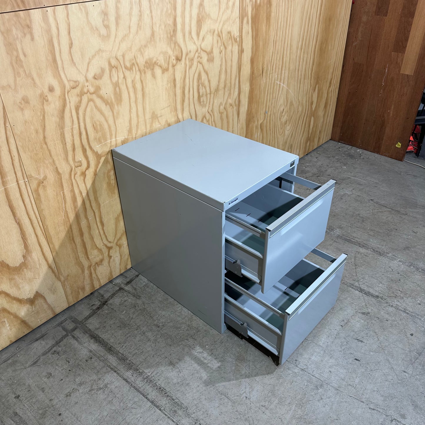 Hi-Strength two drawer filing cabinet in grey