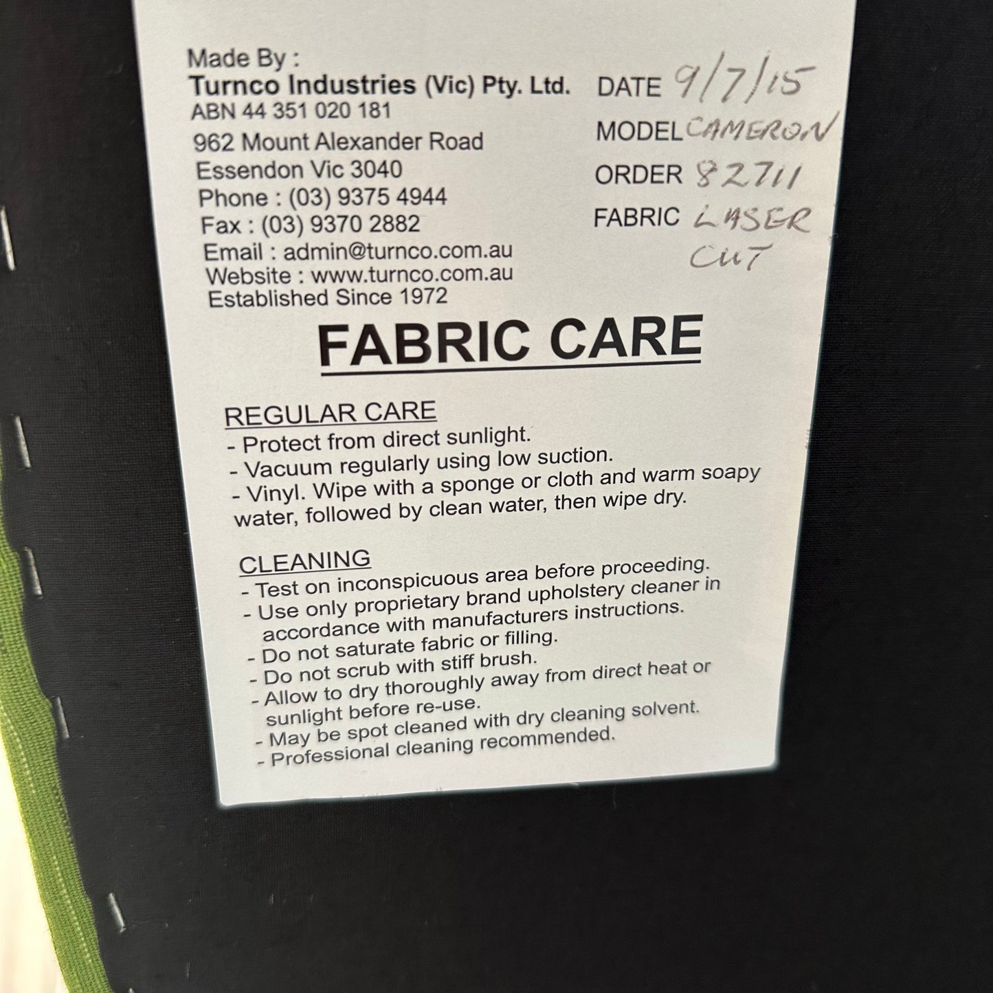 Cameron Chair by Turnco Industries