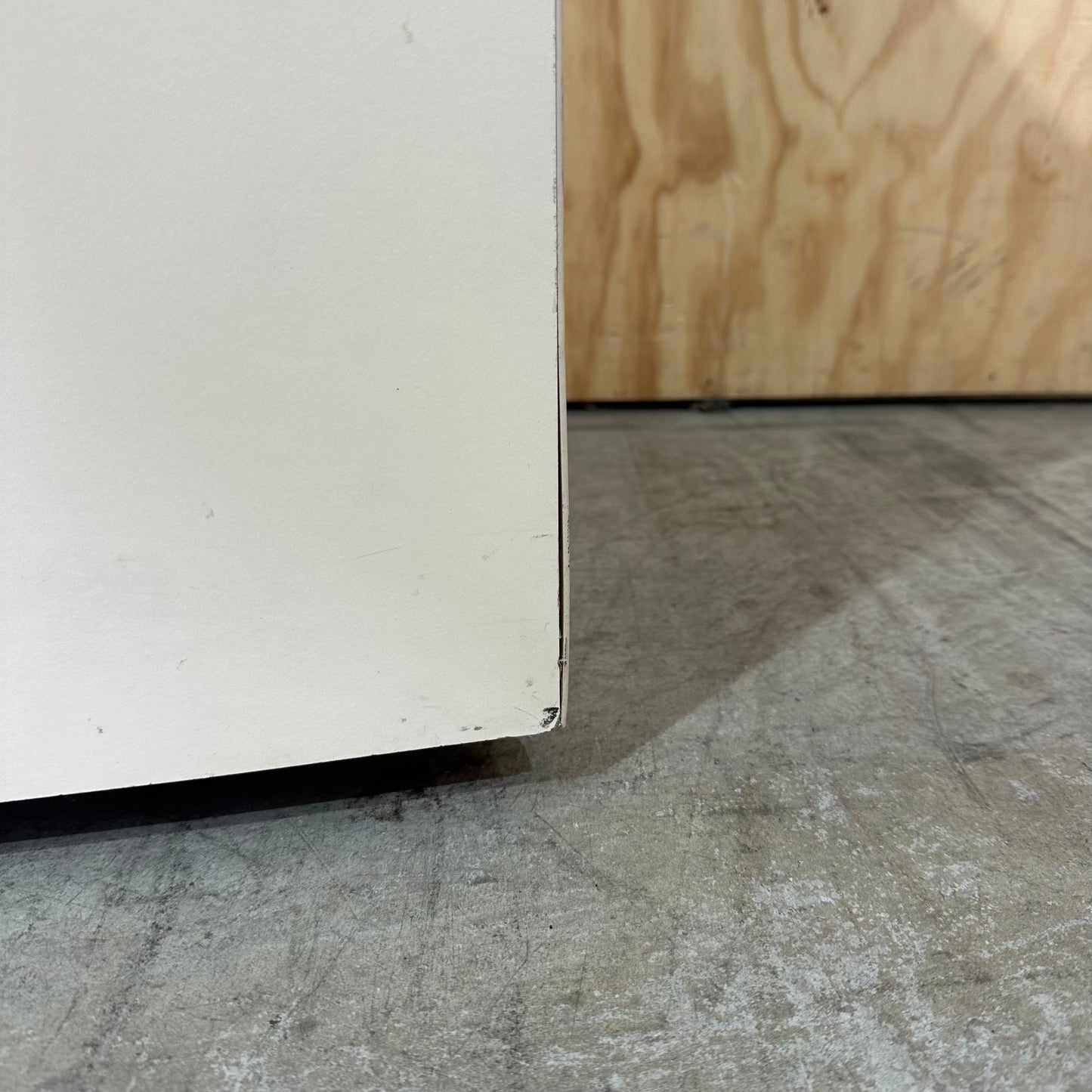 Beige three drawer pedestal