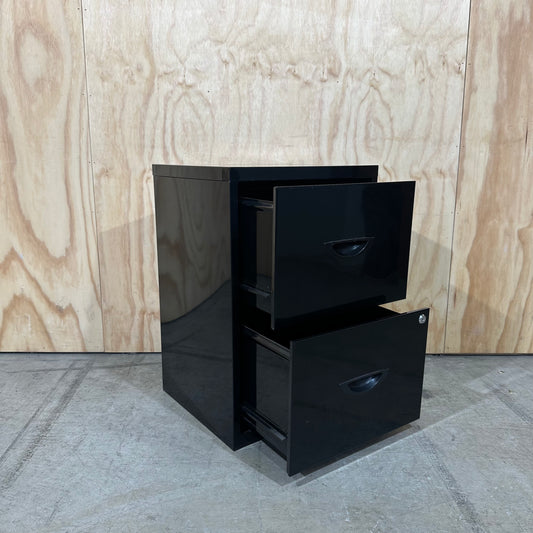 Black 2 Drawer Filing Cabinet