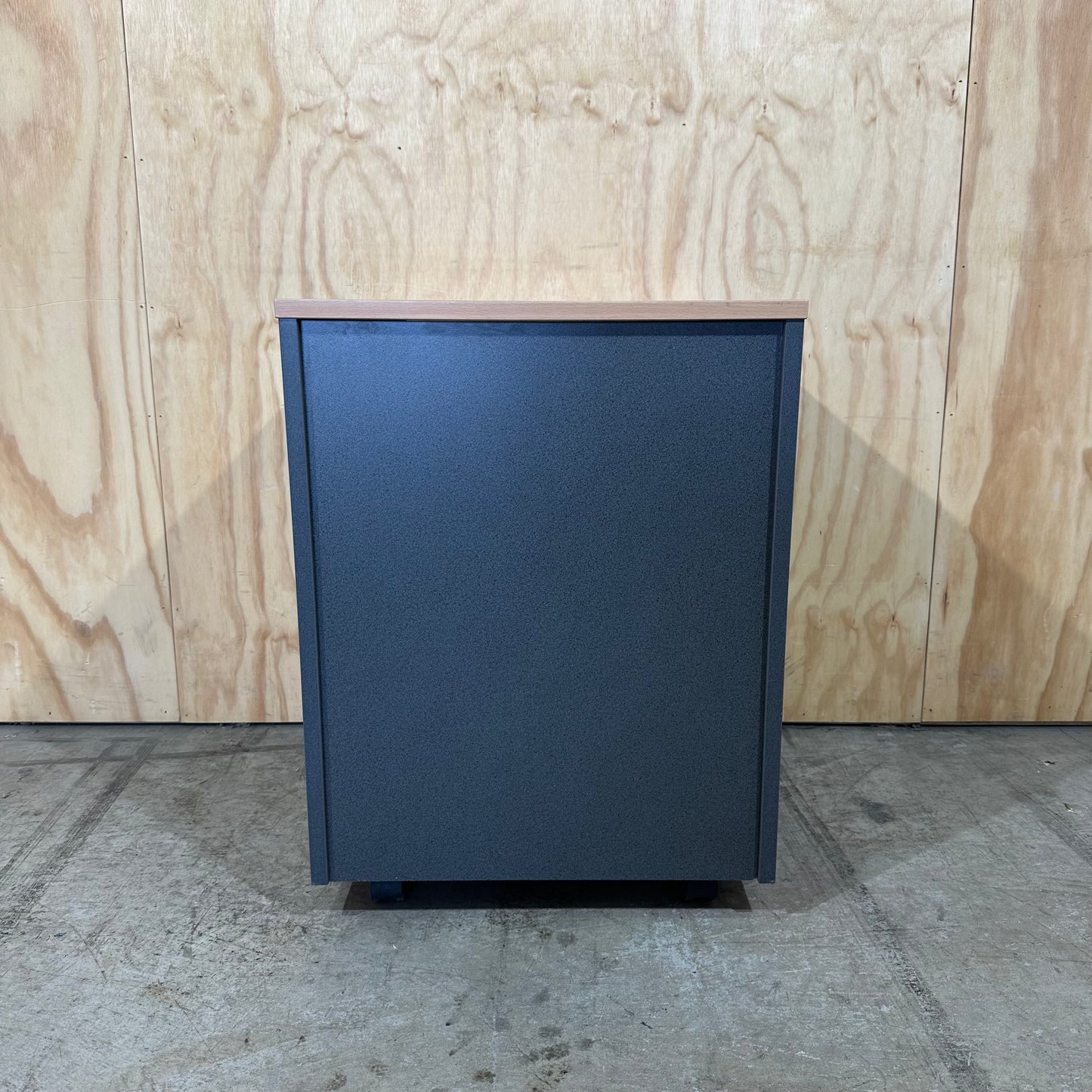 Light wood veneer two drawer pedestal