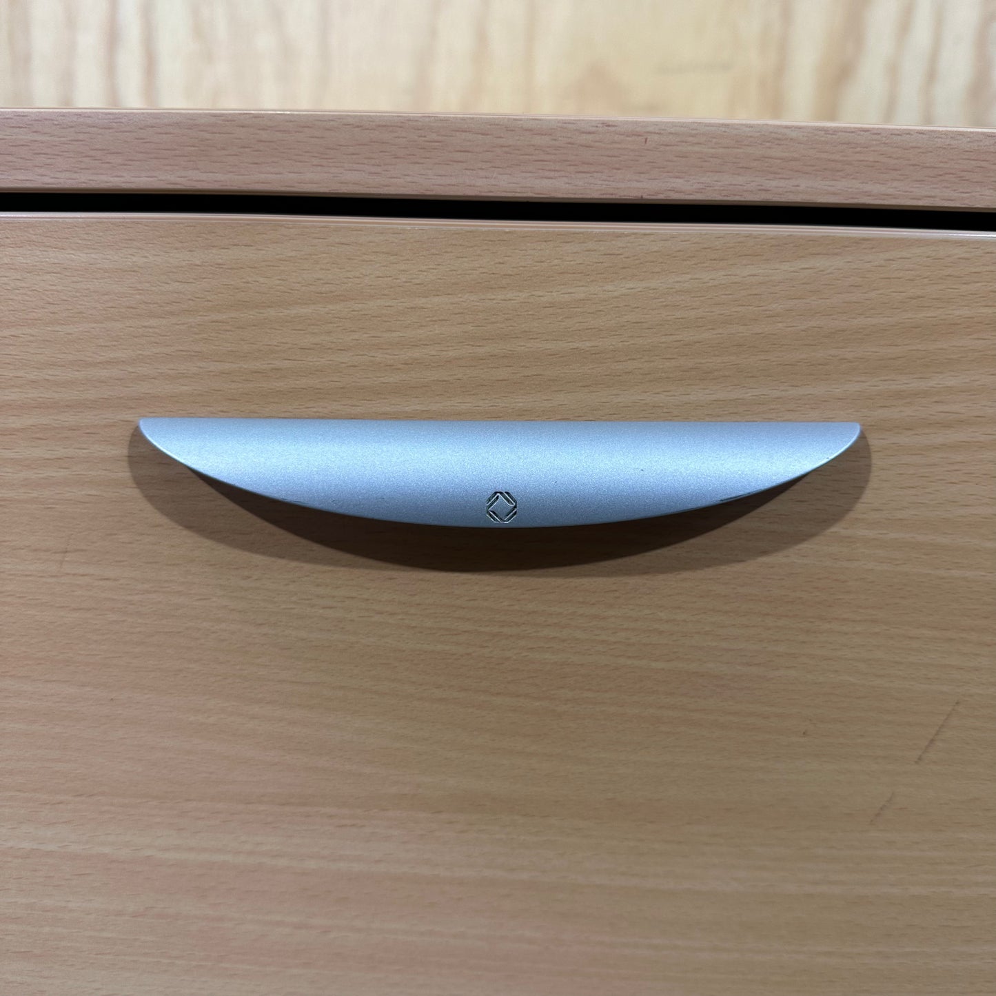 Light wood veneer two drawer pedestal