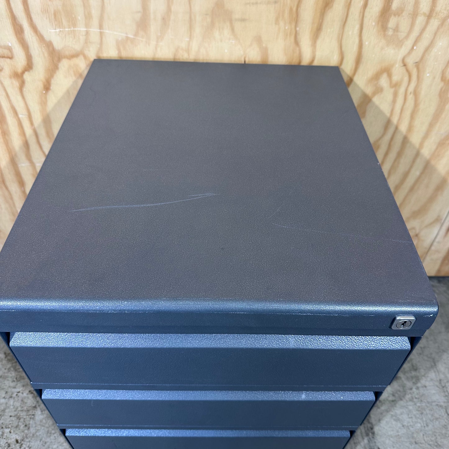Grey Metal 3 Drawer Pedestal
