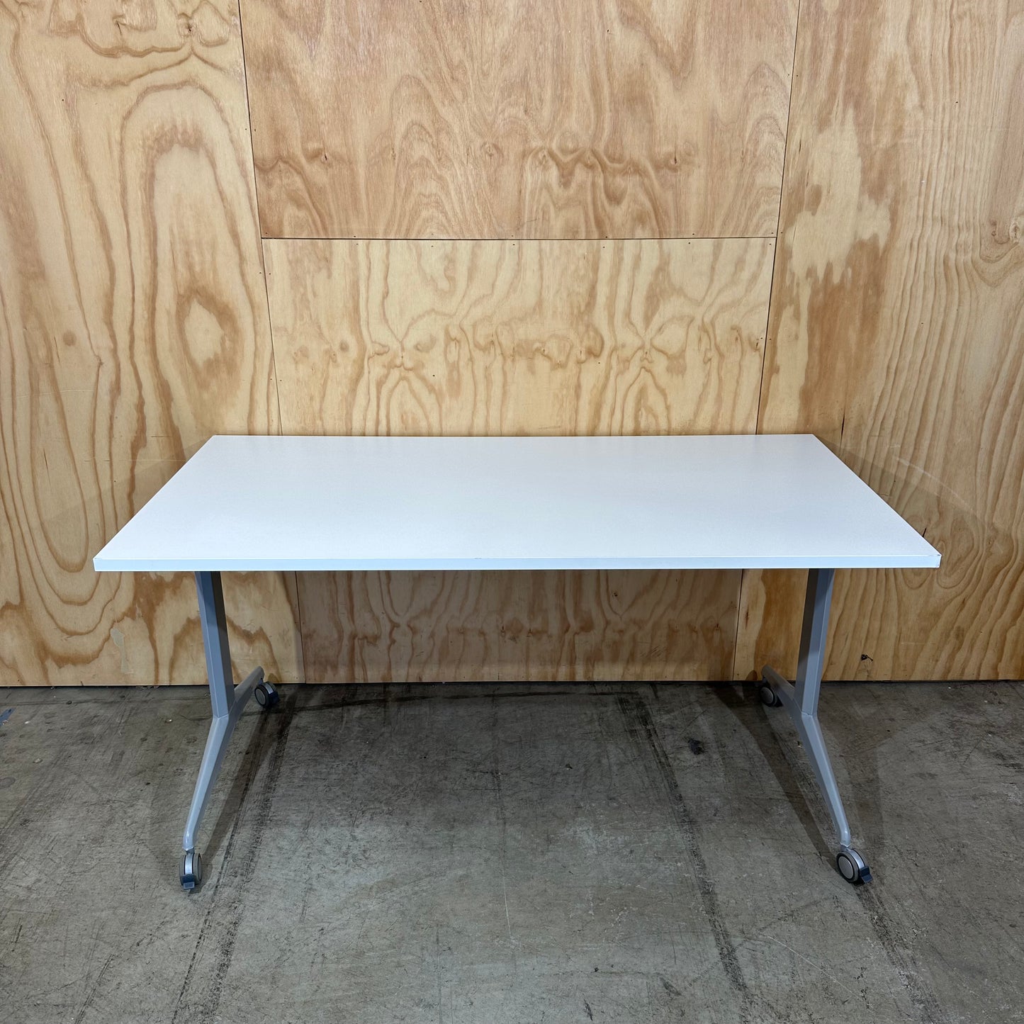 White Flip Desk on Castors