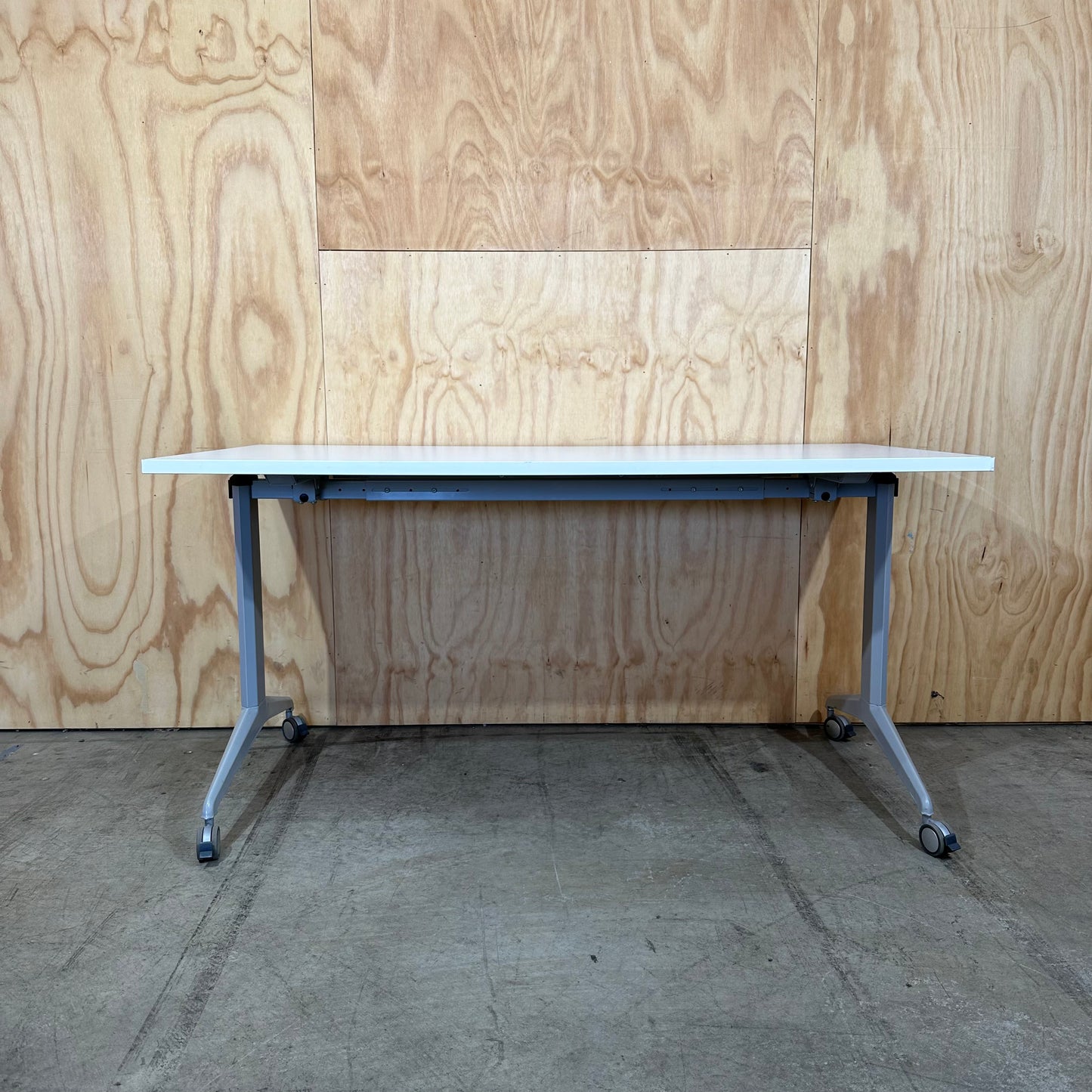 White Flip Desk on Castors