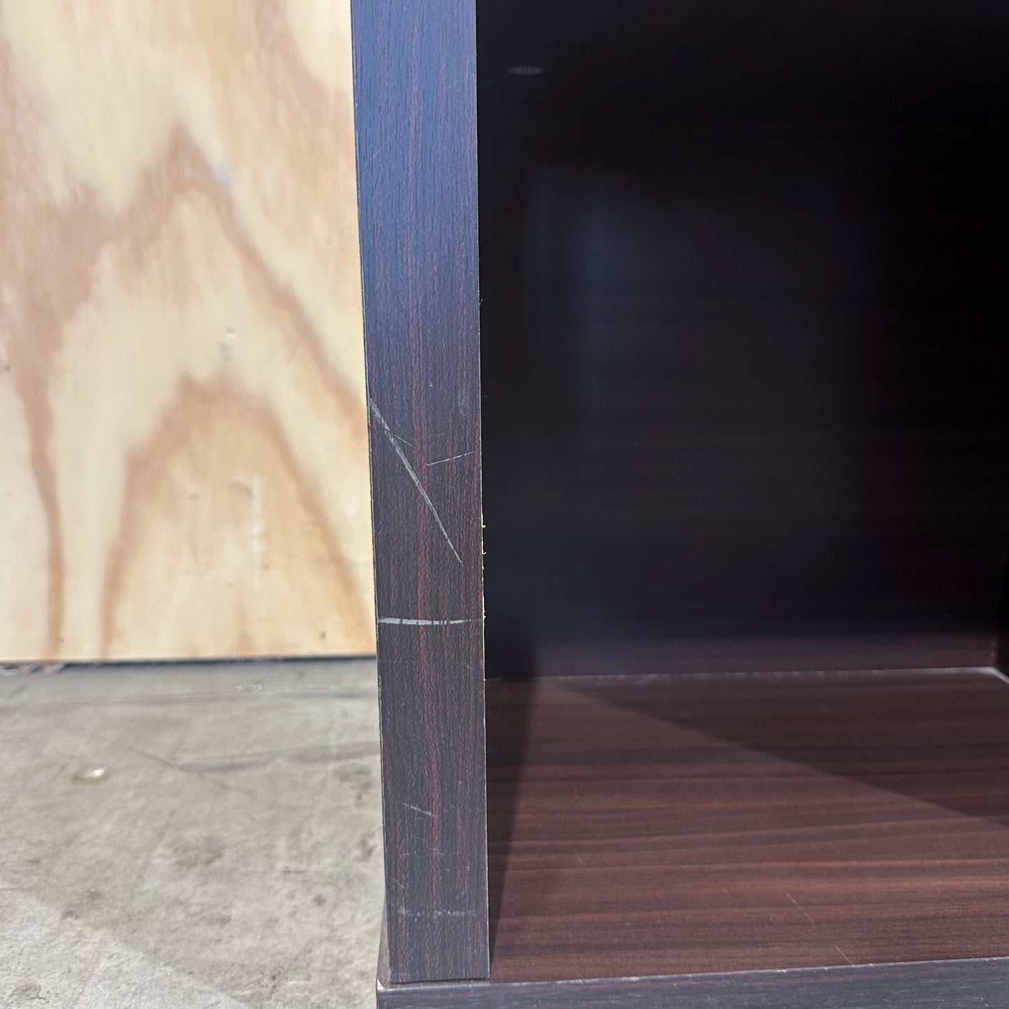 Oak veneer shelving unit