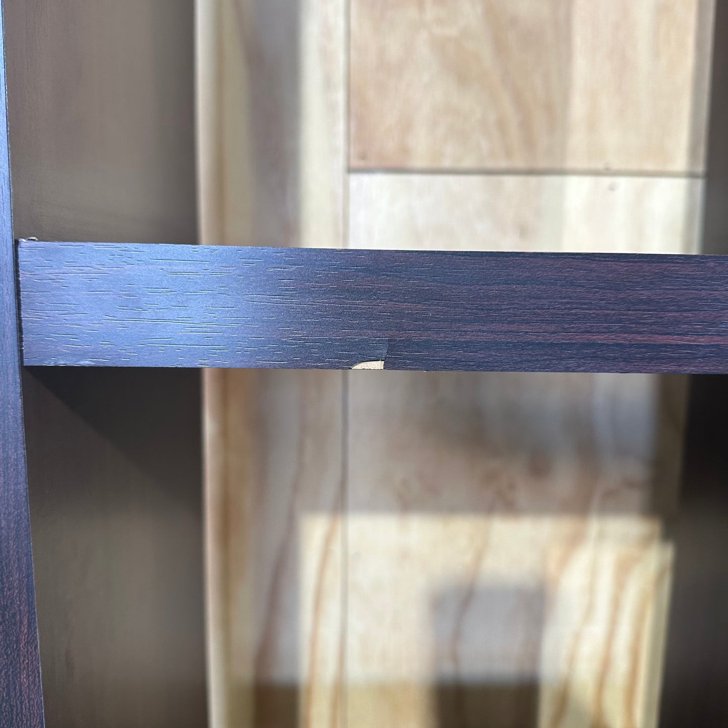 Oak veneer shelving unit