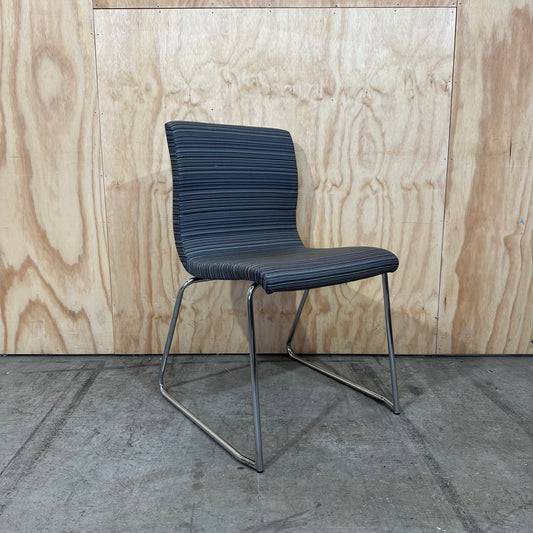 Striped Charcoal Stackable Chair