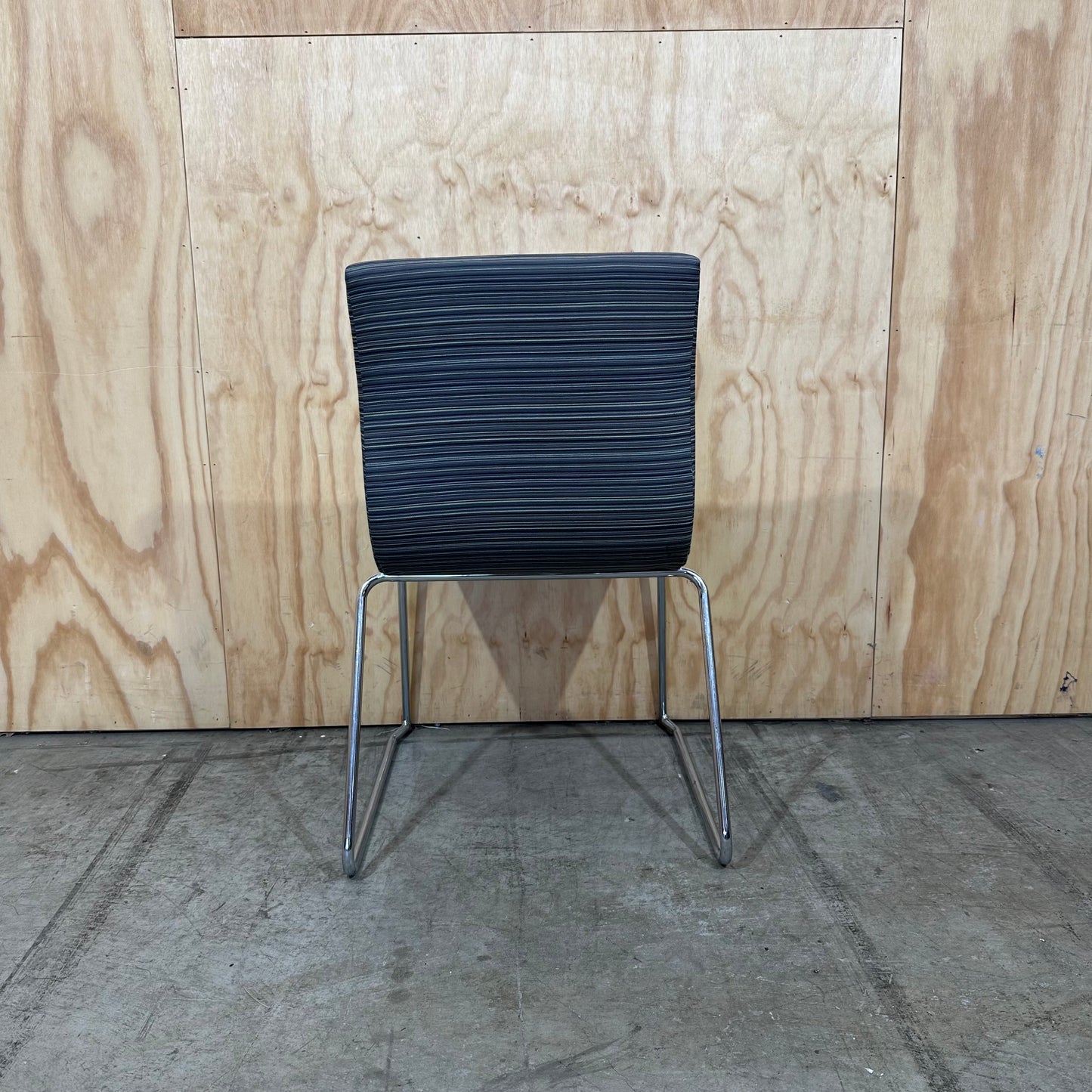 Striped Charcoal Stackable Chair