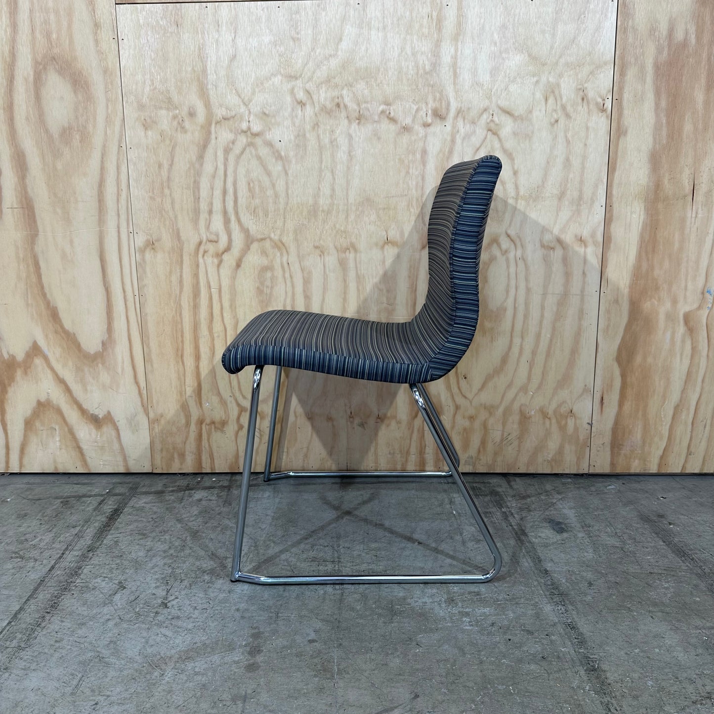 Striped Charcoal Stackable Chair