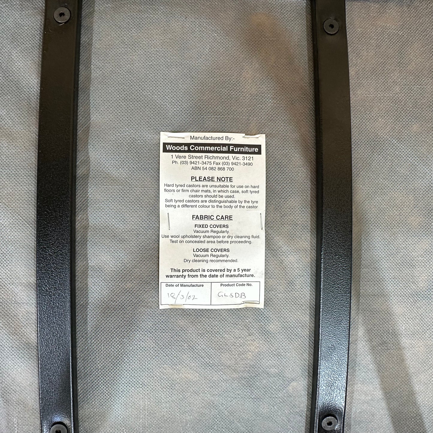 Red upholstered sled chair