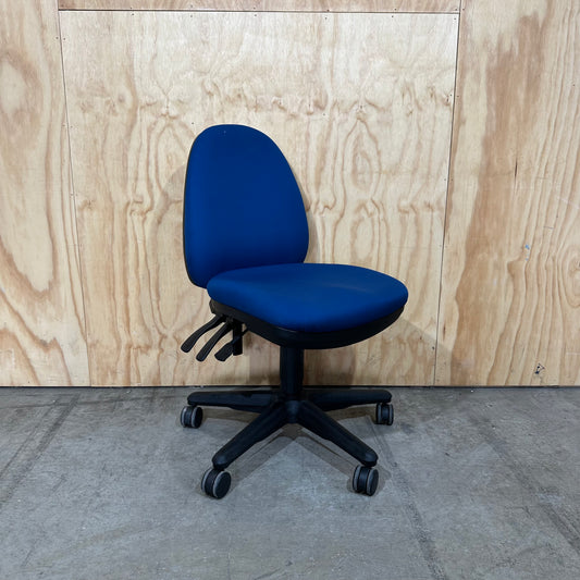 Blue ergonomic 3-lever task chair