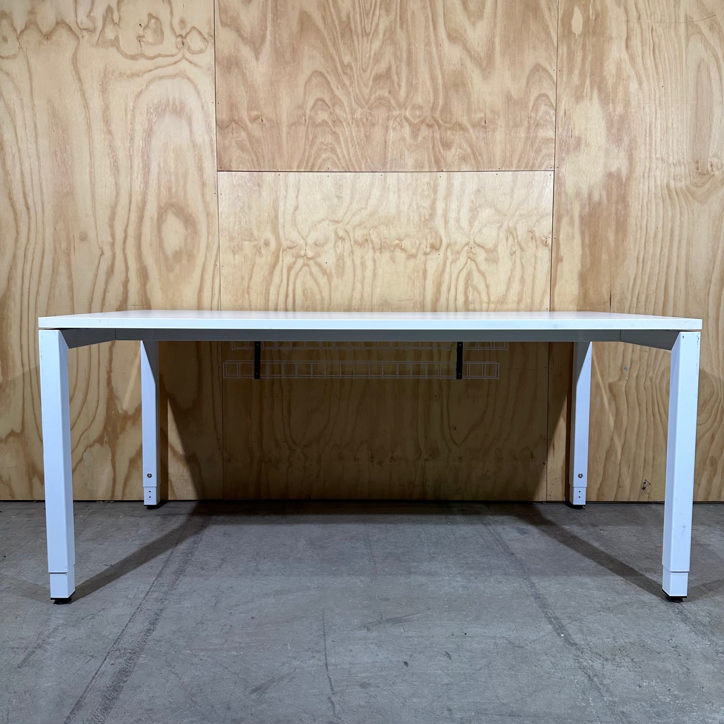 White Desk with Cable Management