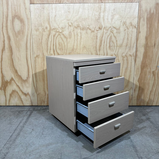 Four drawer pedestal with beech veneer