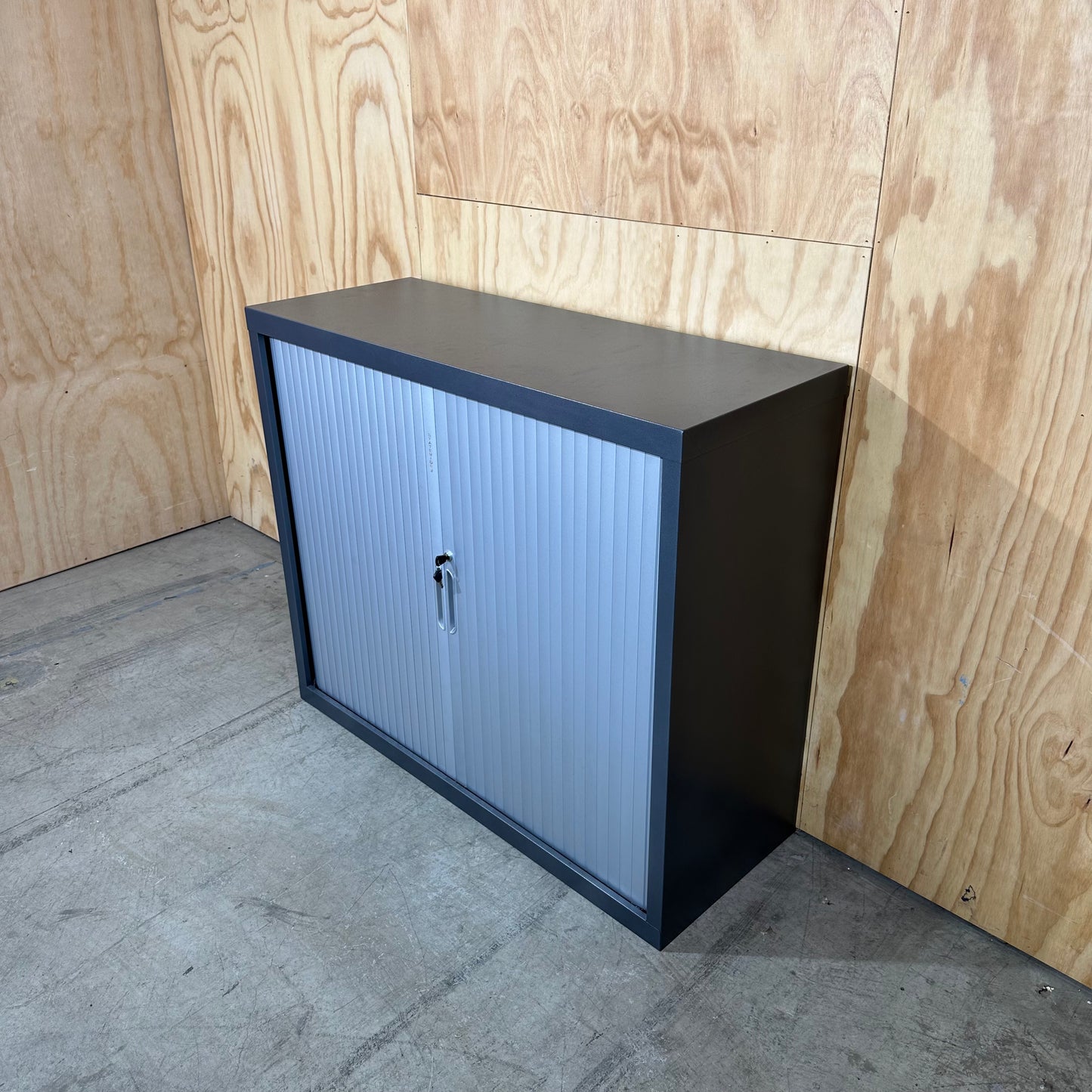 Grey Statewide Low-Height Tambour Door Storage Cabinet