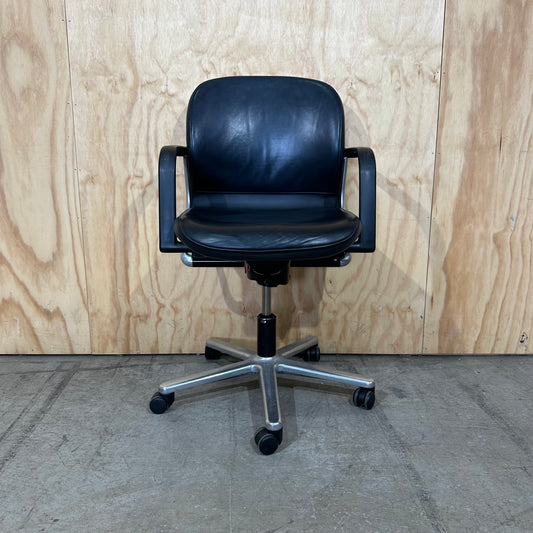 Wilkhahn FS 211/8 Black Leather Swivel Chair