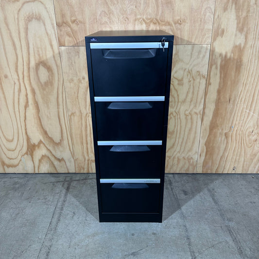 Black Pinnacle 4 Drawer Filing Cabinet